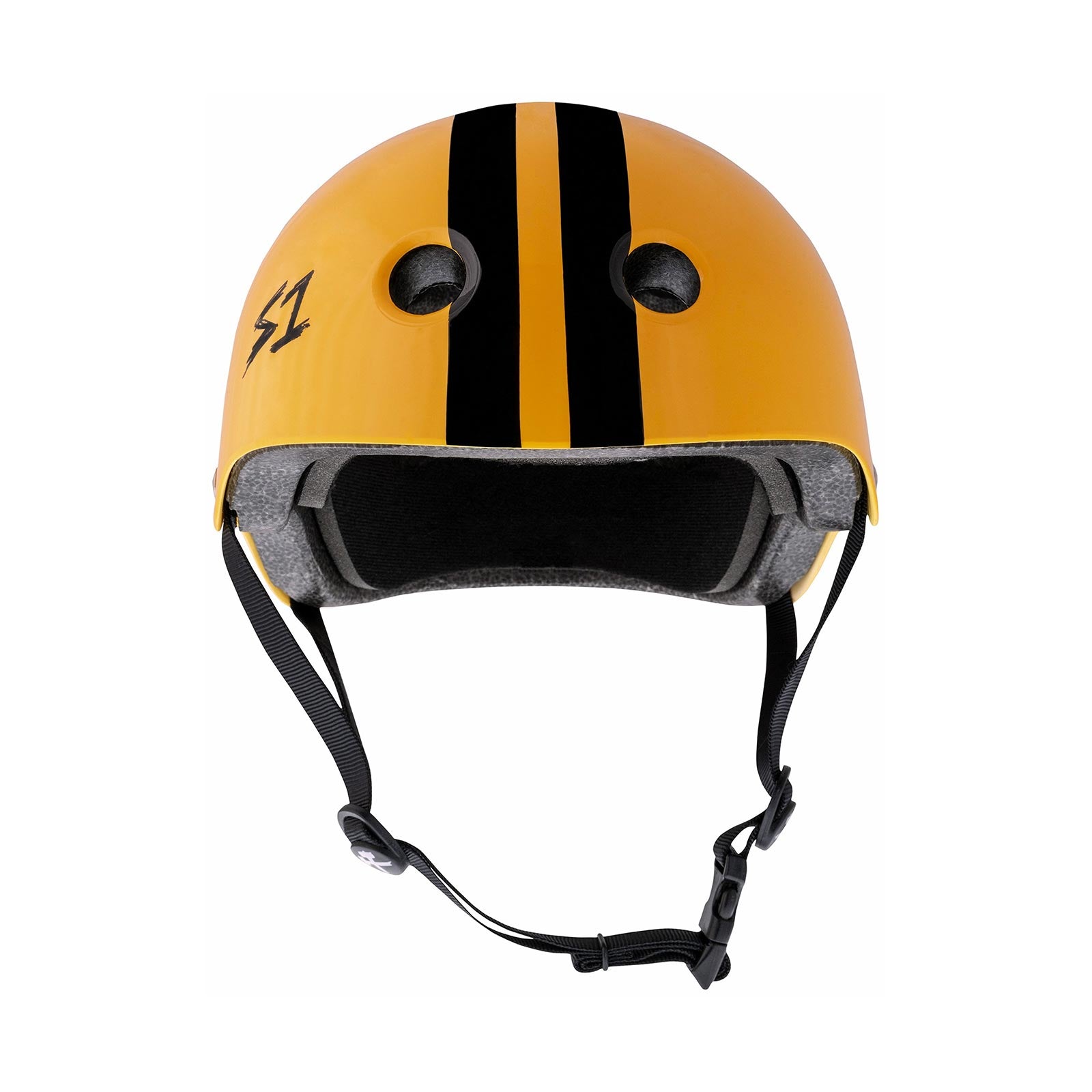 S1 Lifer Helmet (Certified) / Bright Orange Gloss Black Stripes