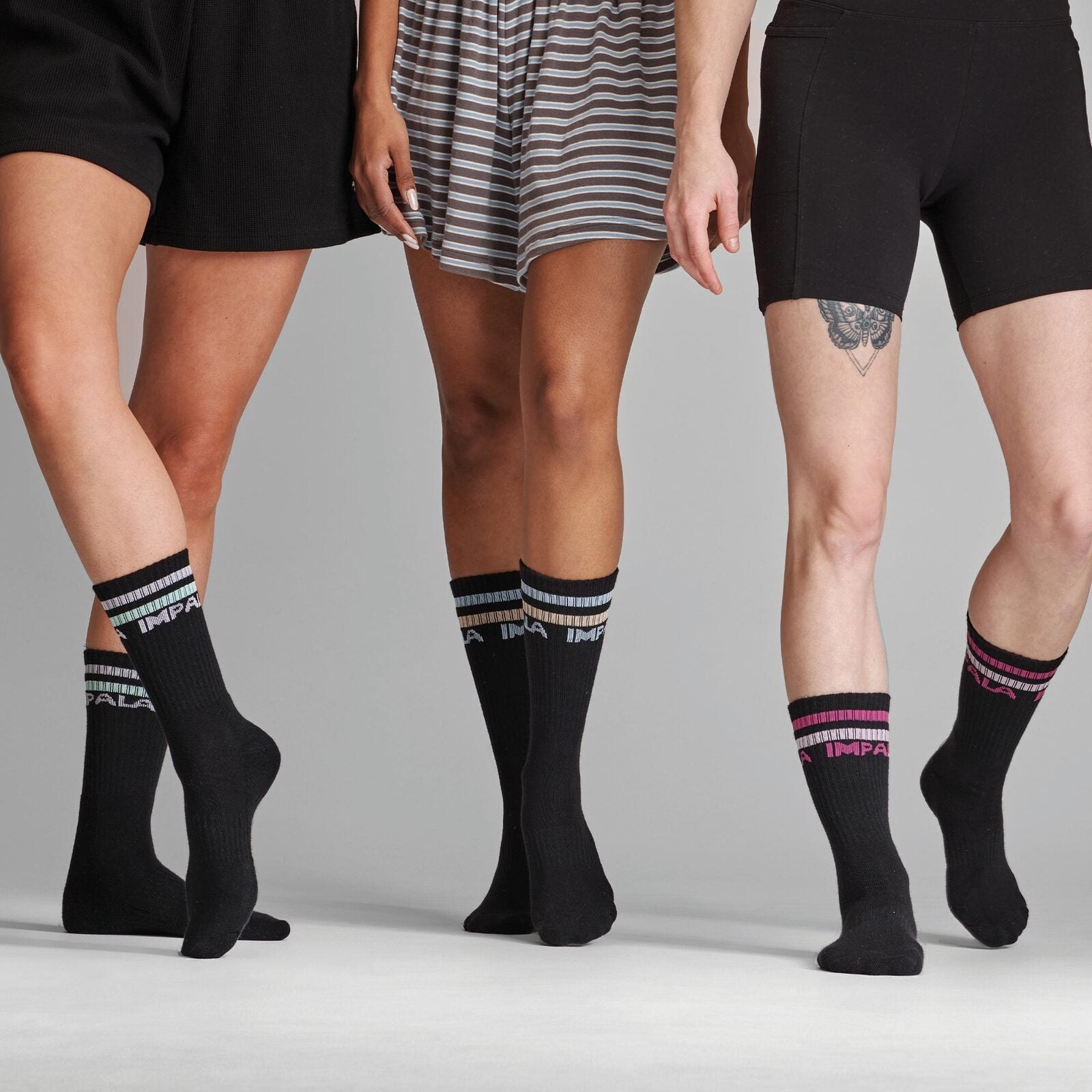 Impala Stripe Socks (3 Pack) / Black