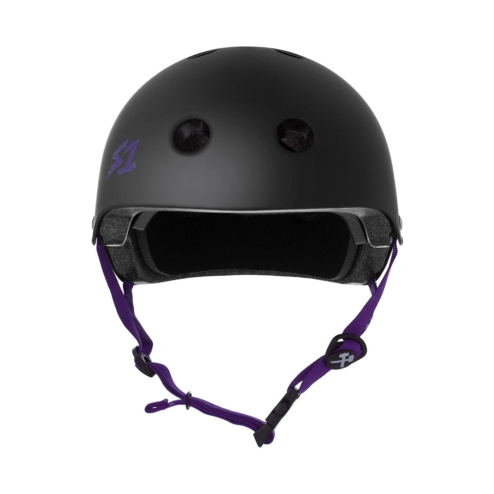 S1 Lifer Helmet (Certified) / Black Matte (Purple Straps)