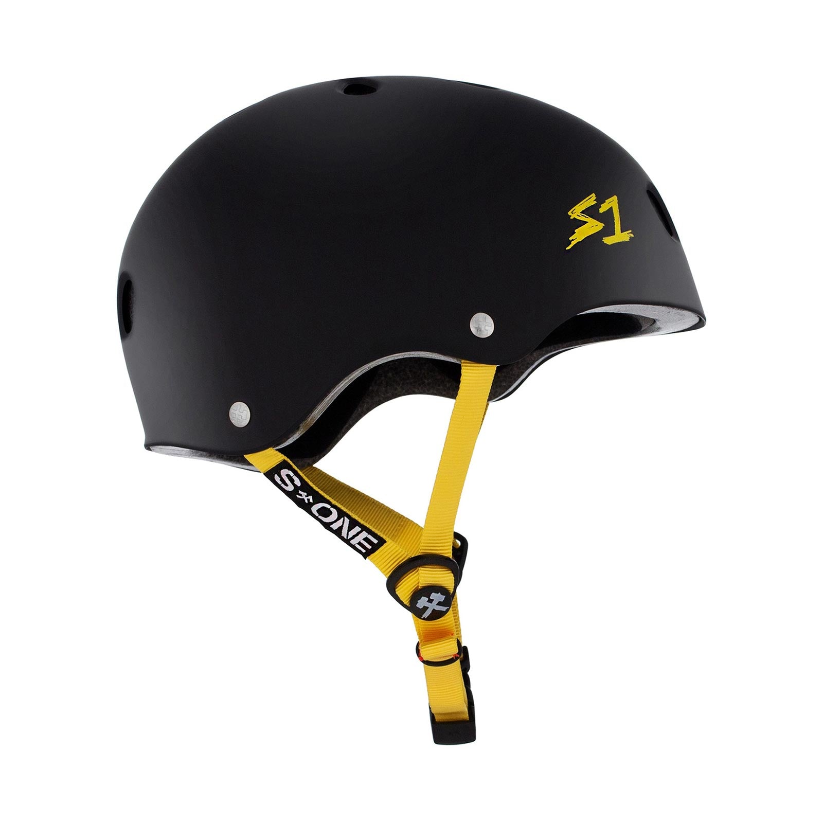 S1 Lifer Helmet (Certified) / Black Matte (Yellow Straps)