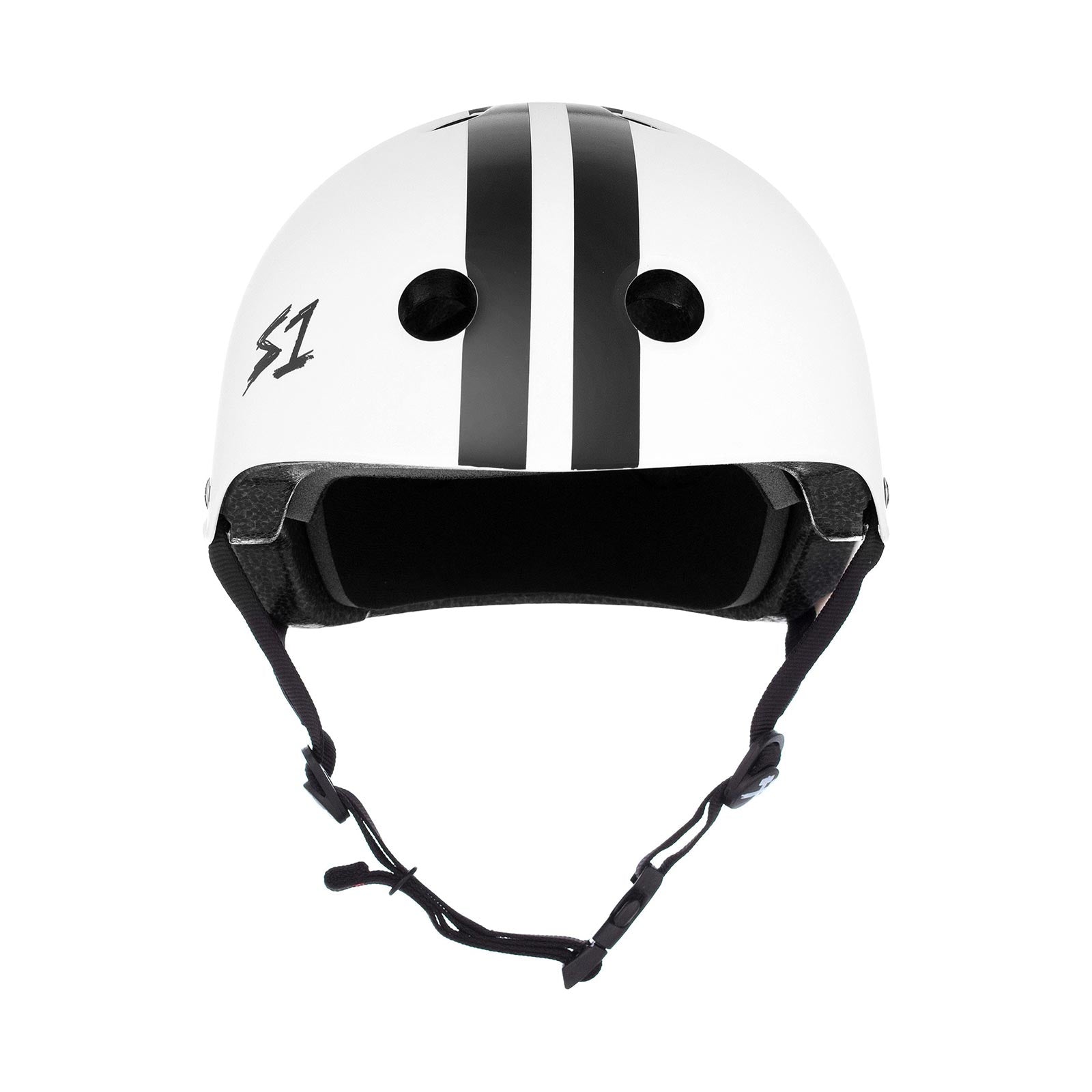 S1 Lifer Helmet (Certified) / White Gloss Black Stripes