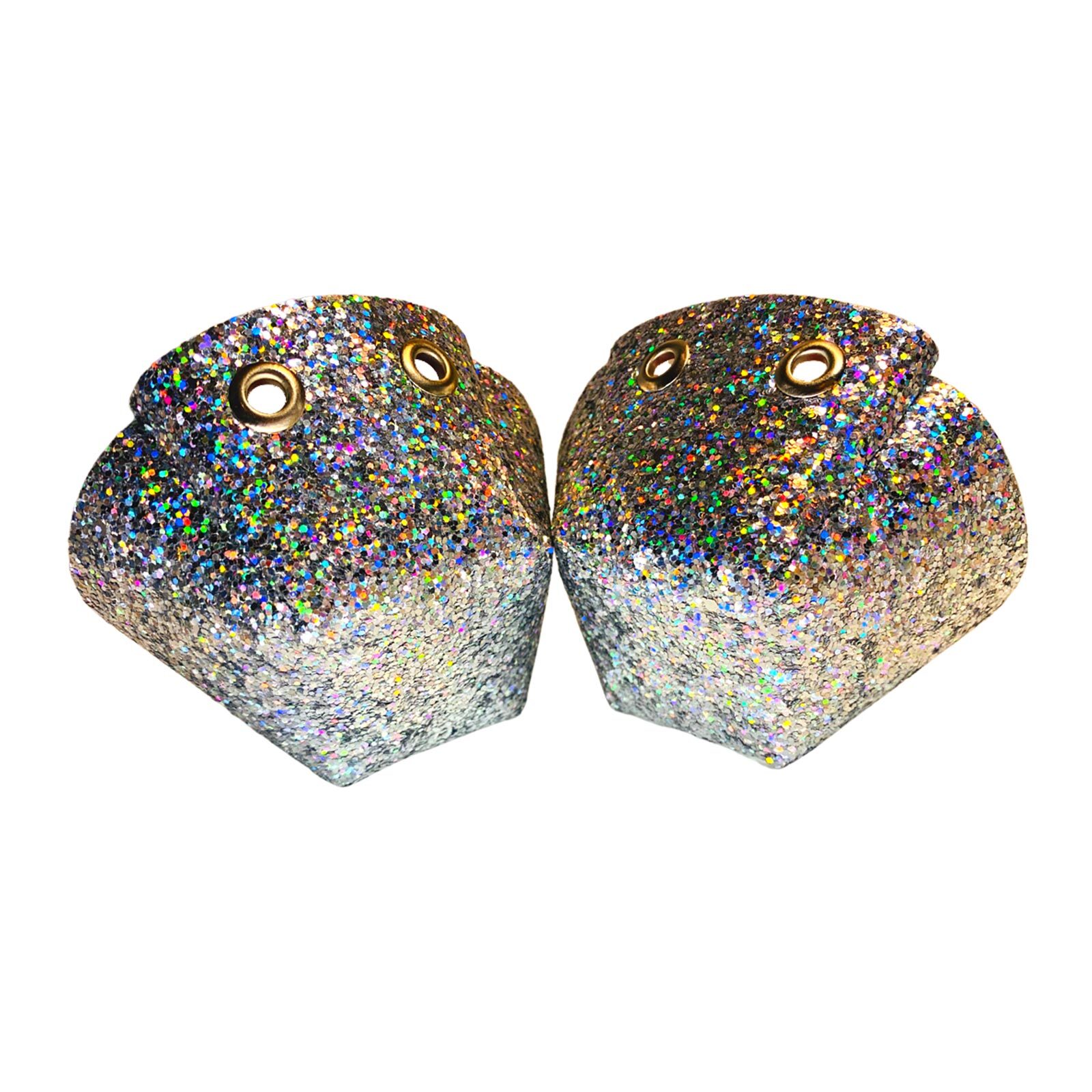 One Stop Vegan Toe Guards / Silver Chunky Glitter