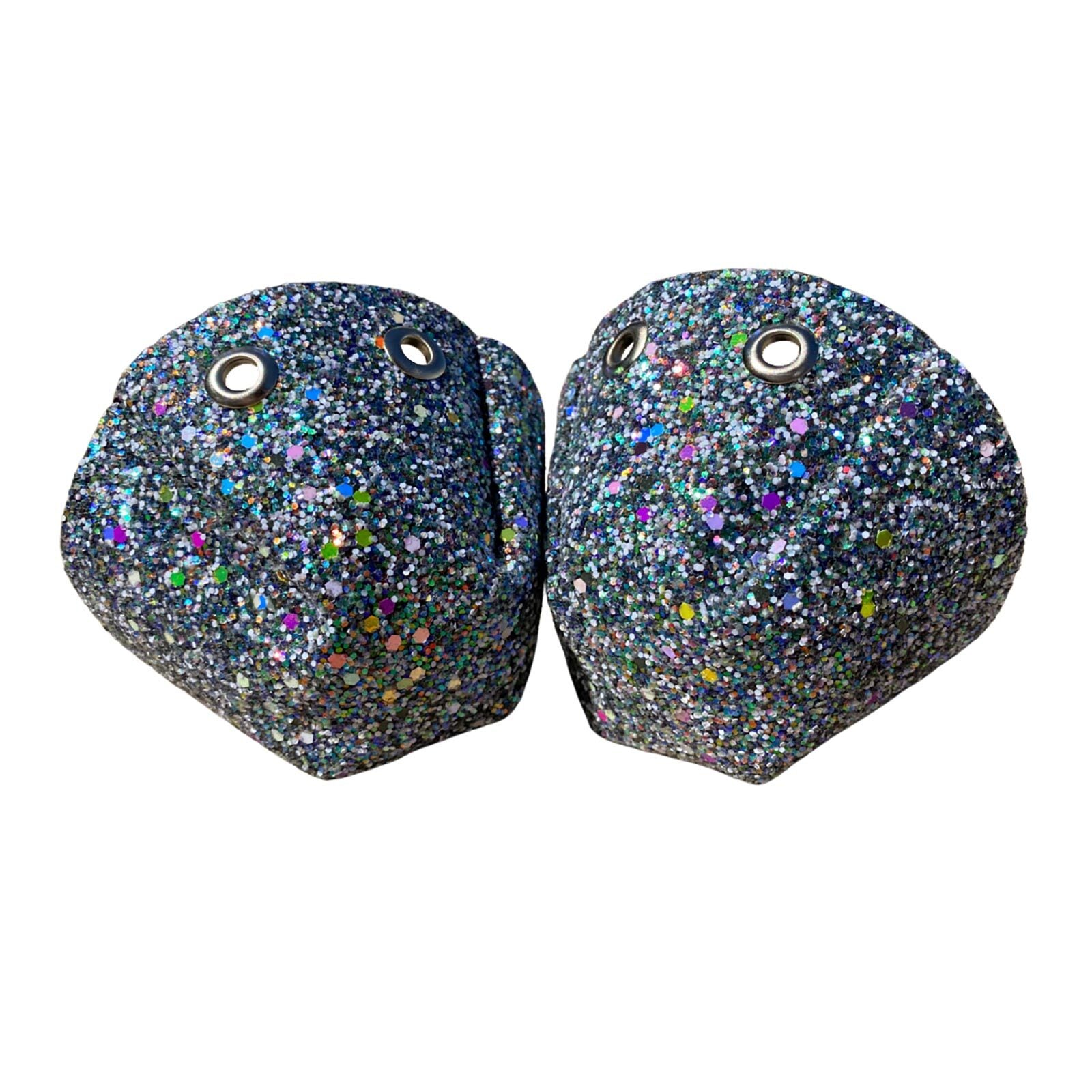 One Stop Vegan Toe Guards / Black Glow in the Dark Chunky Glitter