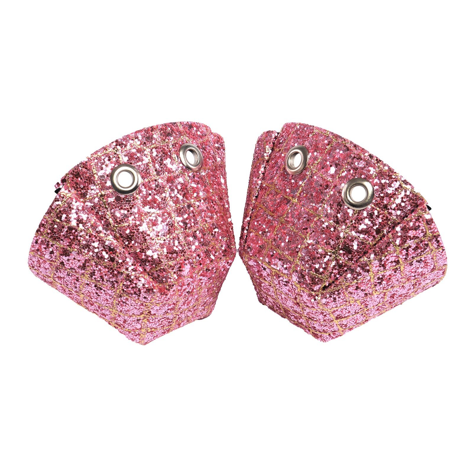 One Stop Vegan Toe Guards / Pink Alligator Chunky Glitter