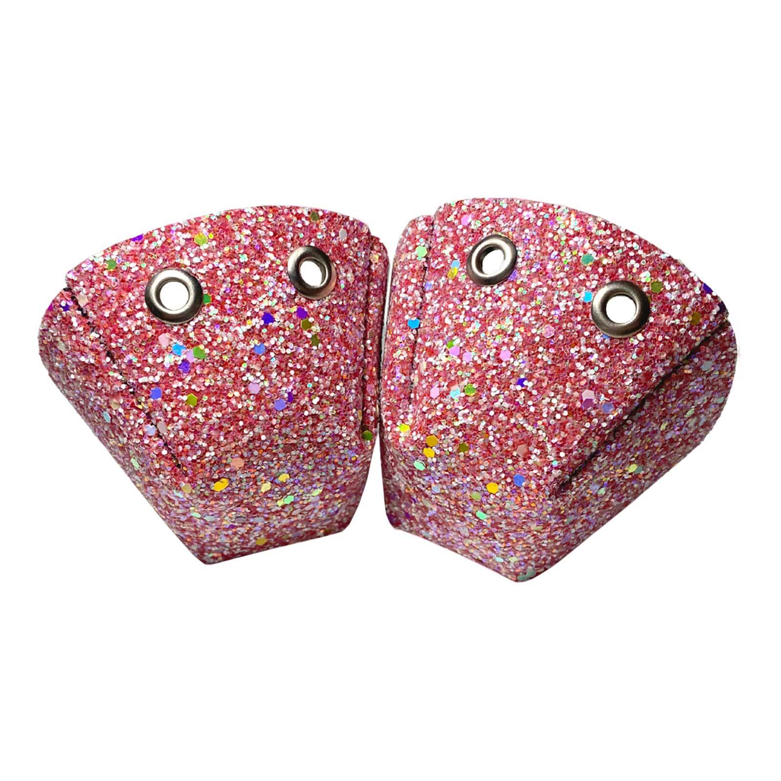 One Stop Vegan Toe Guards / Pink Glow in the Dark Chunky Glitter