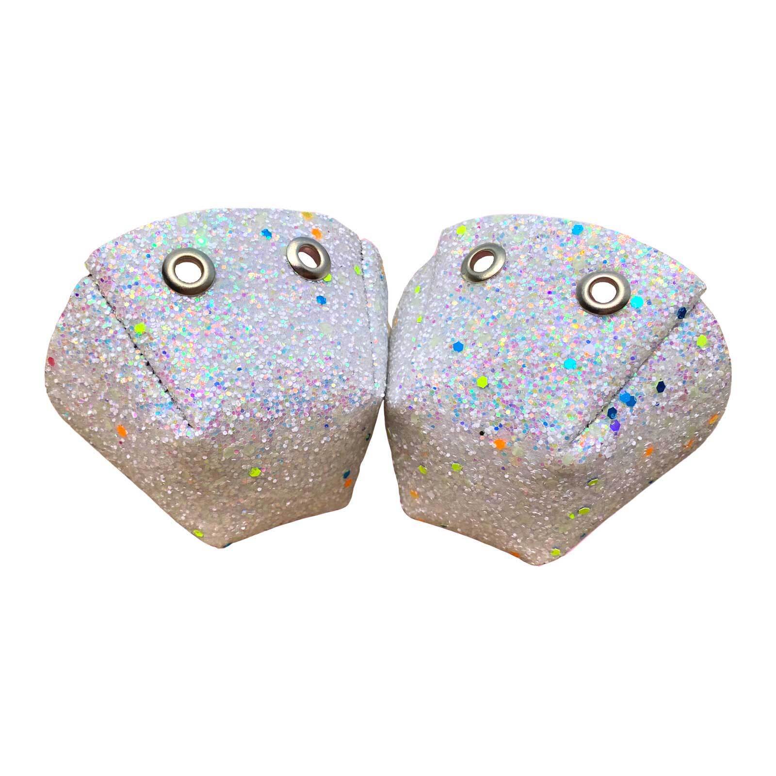One Stop Vegan Toe Guards / White Glow in the Dark Chunky Glitter