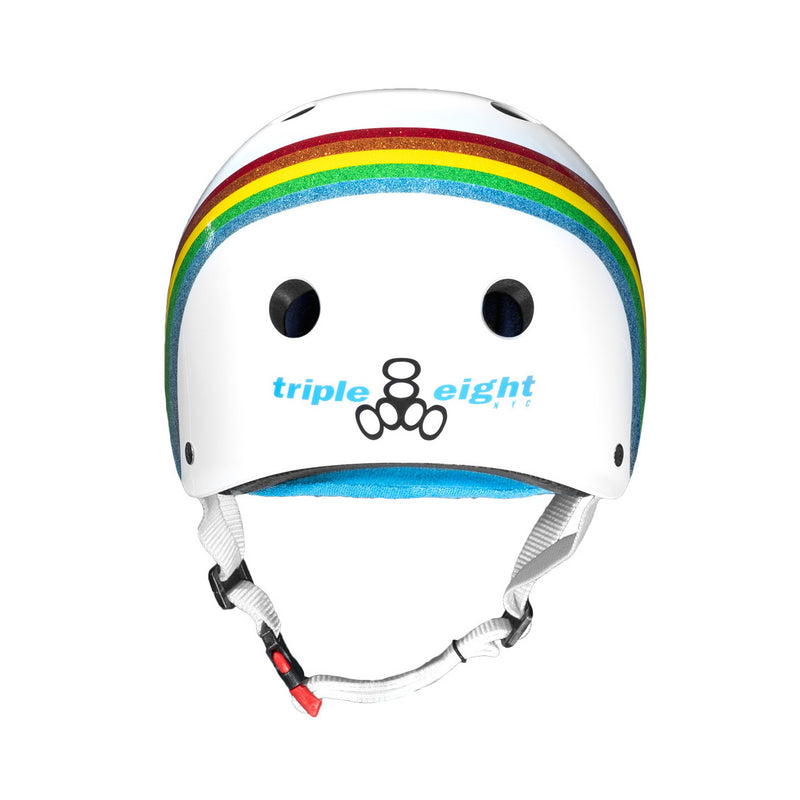 Triple 8 THE Certified Sweatsaver Helmet / Rainbow Sparkle White