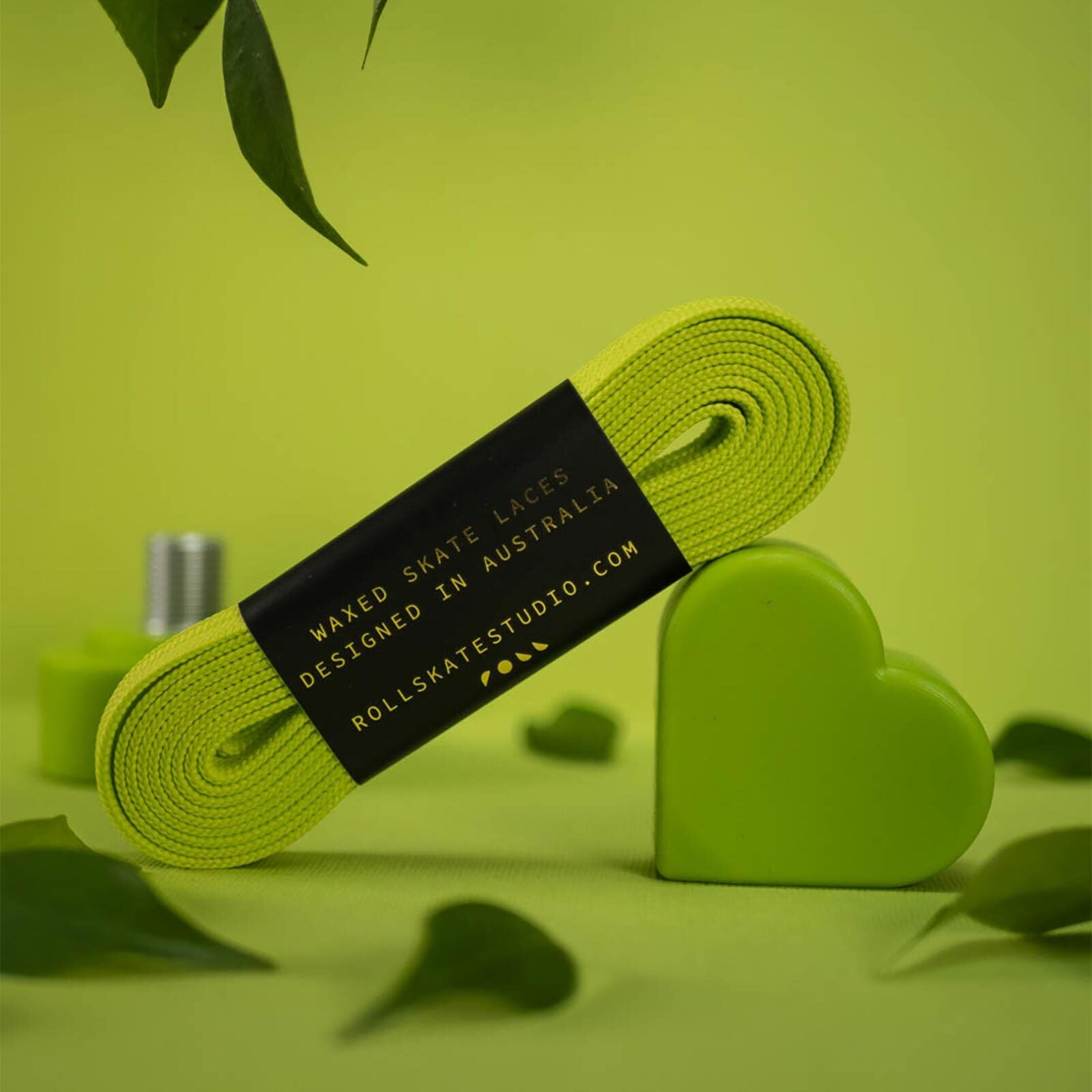 Roll Waxed Skate Laces / Lime Green