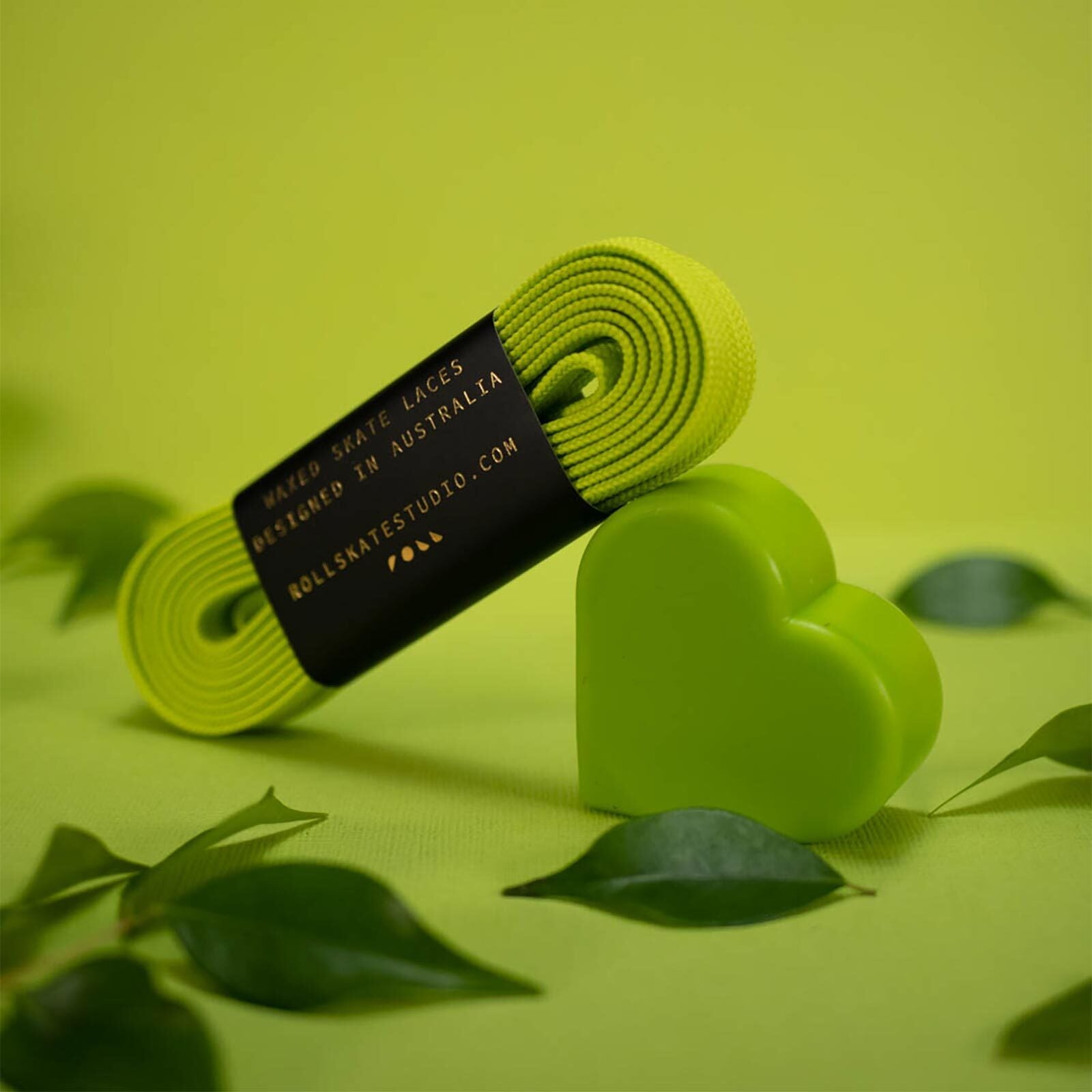 Roll Waxed Skate Laces / Lime Green