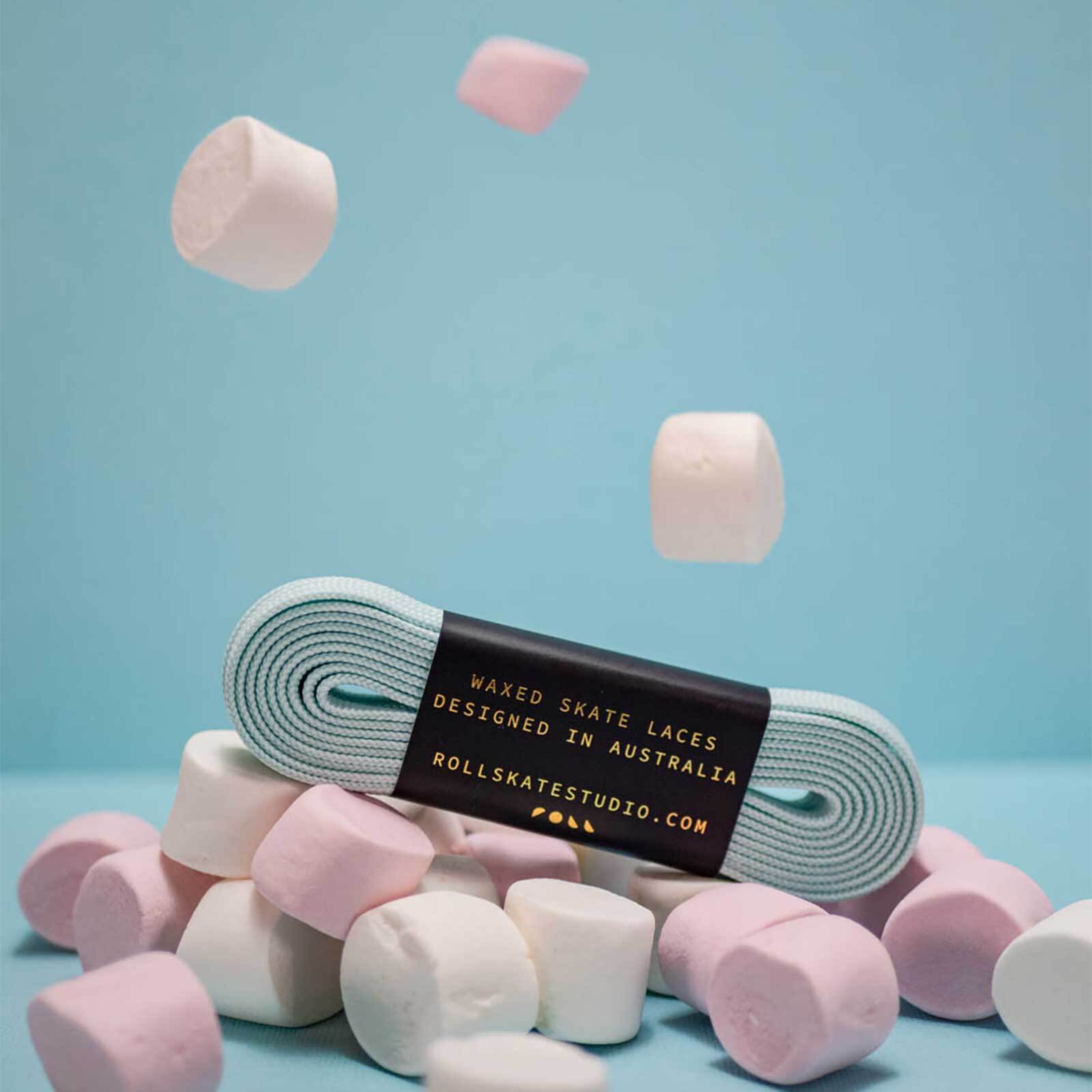 Roll Waxed Skate Laces / Pastel Blue