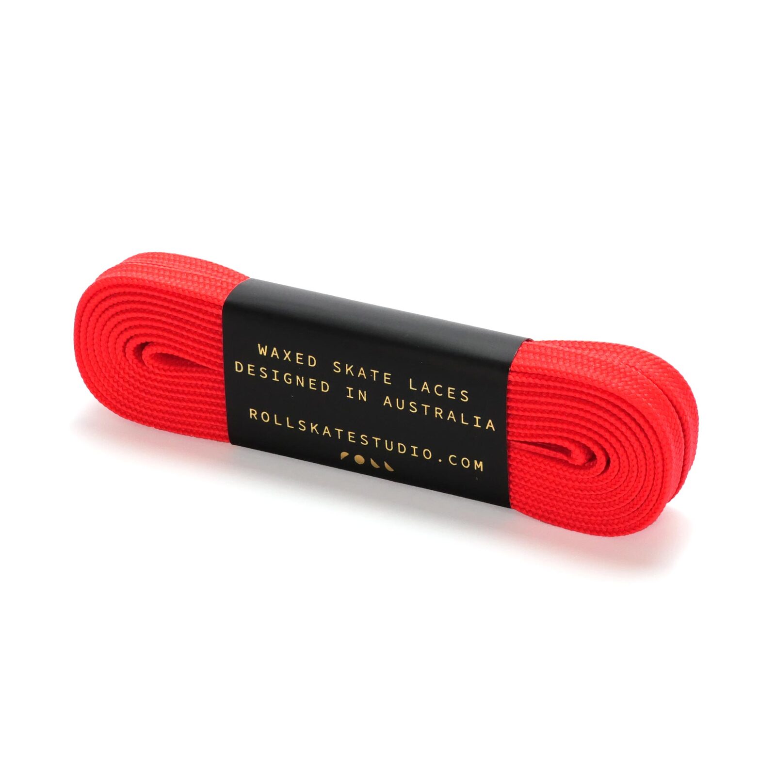 Roll Waxed Skate Laces / Coral Red / 96in (244cm)