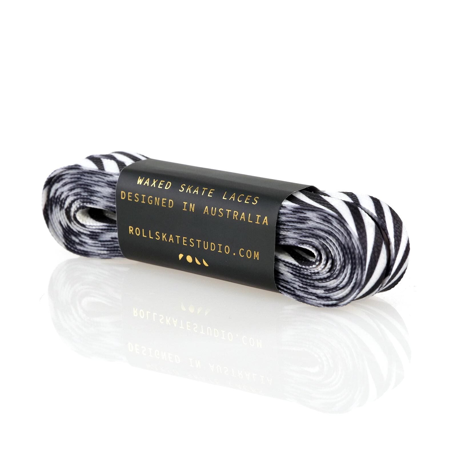 Roll Waxed Skate Laces / Zebra Print / 96in (244cm)