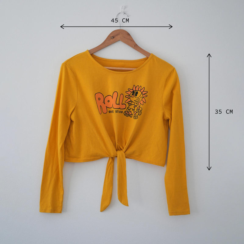 Roll Upcycled / Sunflower Long Sleeve Tee / Yellow / M