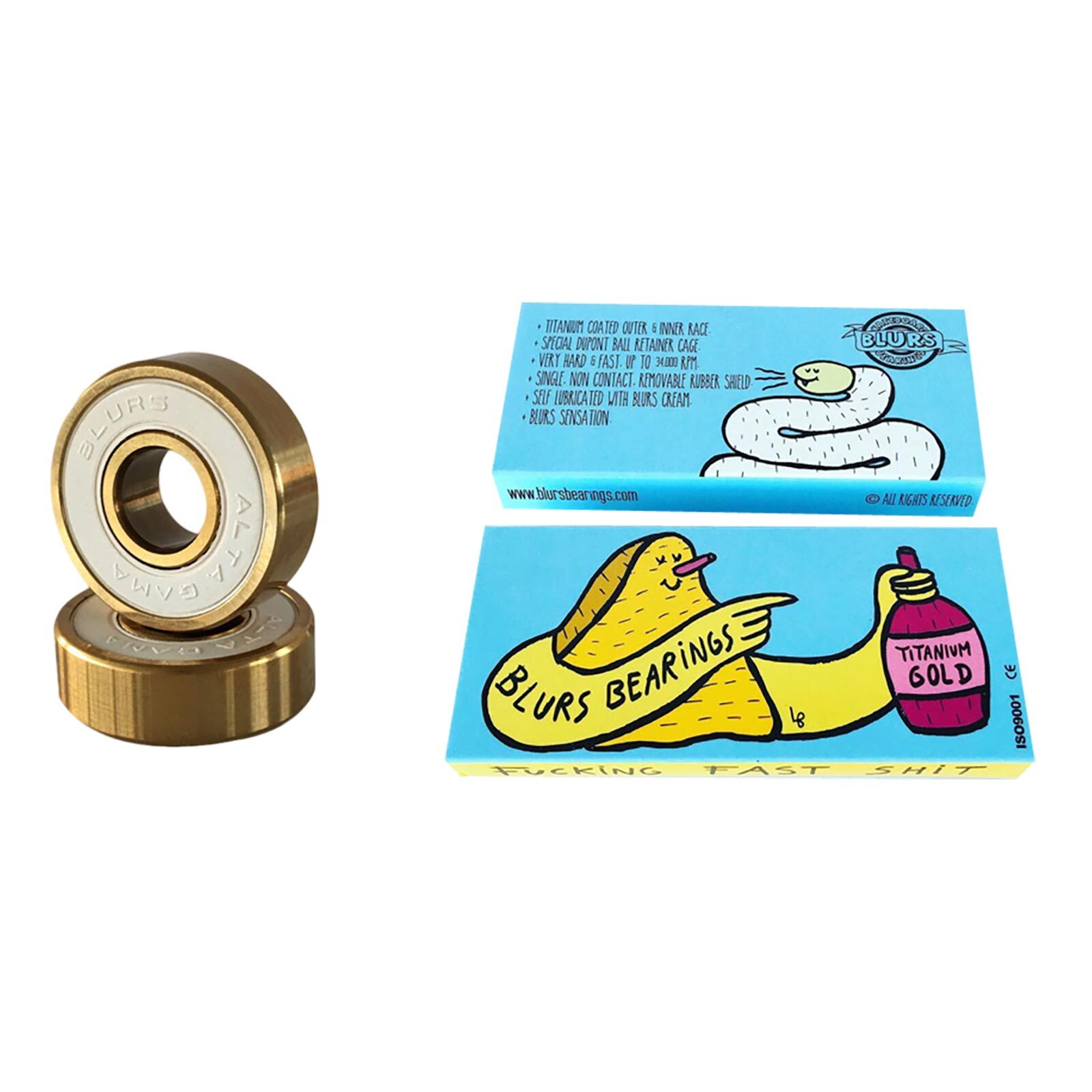 Blurs Bearings Titanium Gold (8 Pack) / 8mm