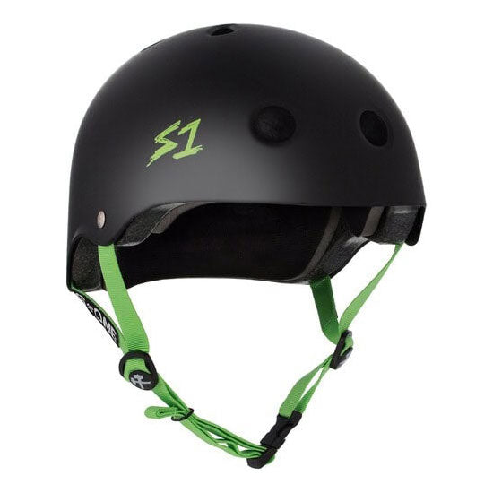 S-One Lifer Helmet / Black Matte (Green Straps)