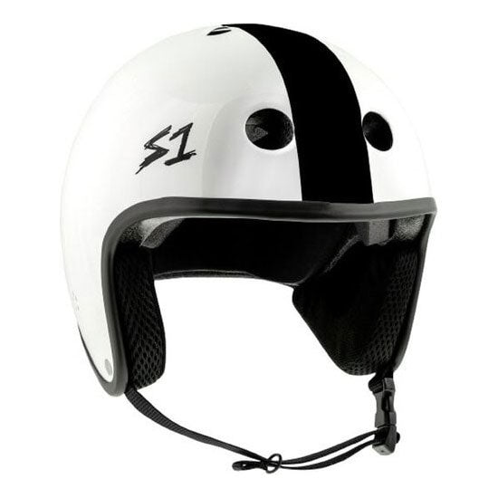 S-One Retro Lifer Helmet / White Gloss Black Stripe (AJ Nelson)