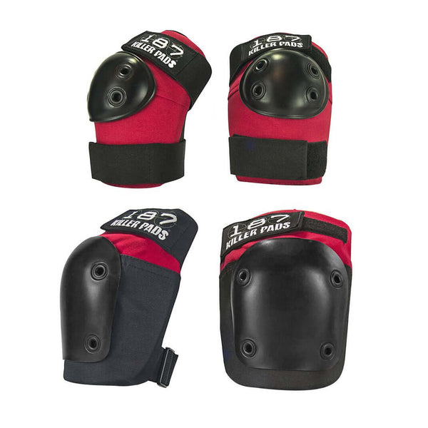 187 Knee Elbow Combo Pack / Red / XS