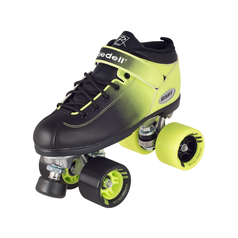 Riedell Dart Ombré Roller Skates / Neon Green Black Fade