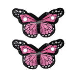 Elsies Embroidered Butterfly (Pair) / Pink