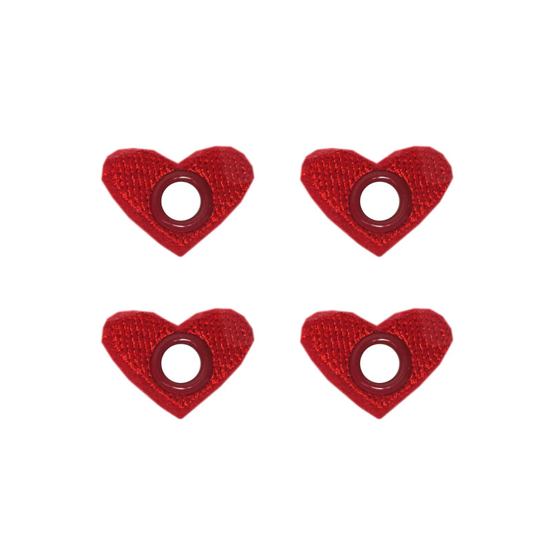 Elsies Embroidered Skate Accessories (4 Pack) / Mini Red Hearts