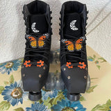 Elsies Embroidered Butterfly (Pair) / Orange