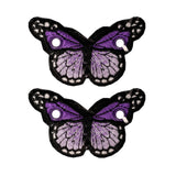 Elsies Embroidered Butterfly (Pair) / Purple