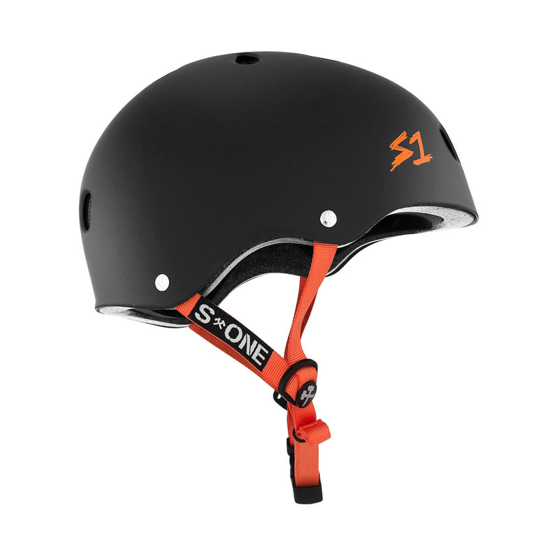 S1 Lifer Helmet (Certified) / Black Matte (Orange Straps)