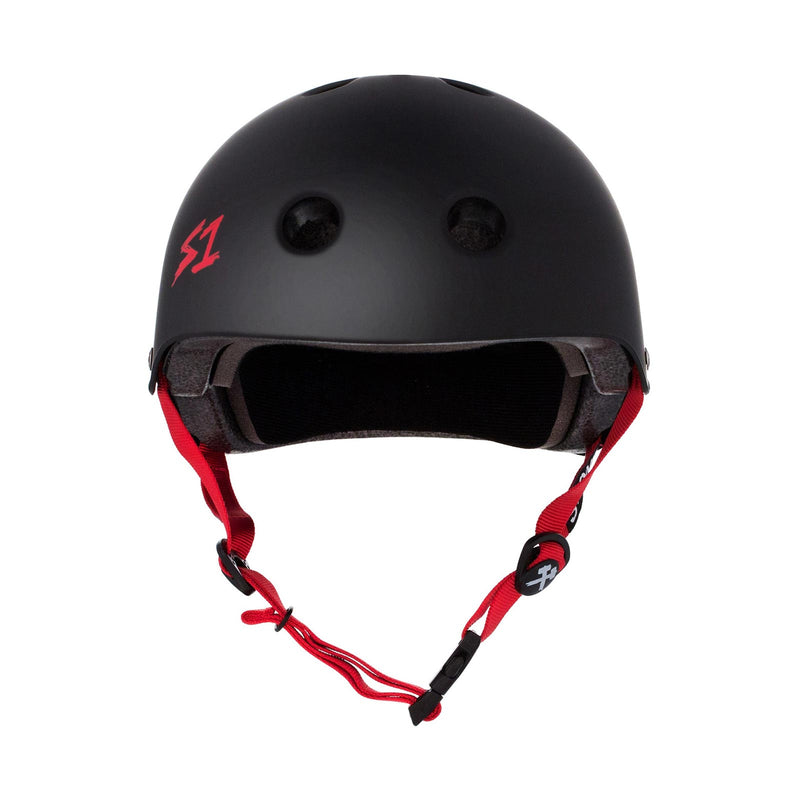 S1 Lifer Helmet (Certified) / Black Matte (Red Straps)