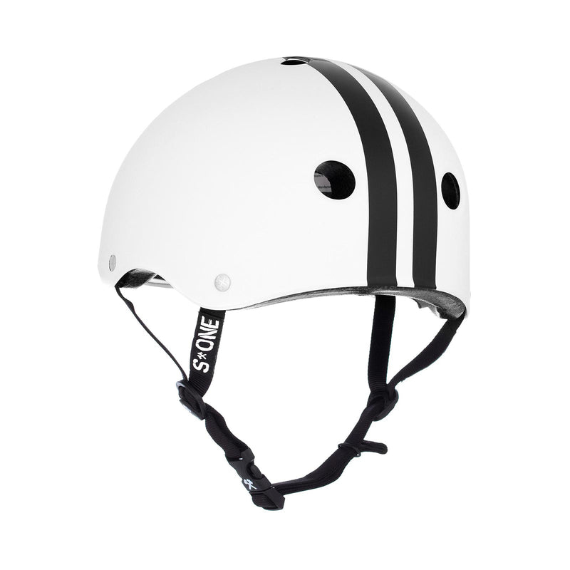 S1 Lifer Helmet (Certified) / White Gloss Black Stripes