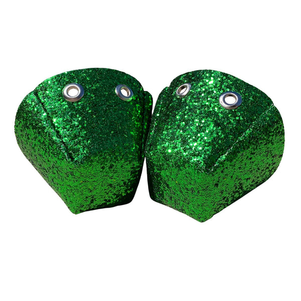 One Stop Vegan Toe Guards / Green Chunky Glitter