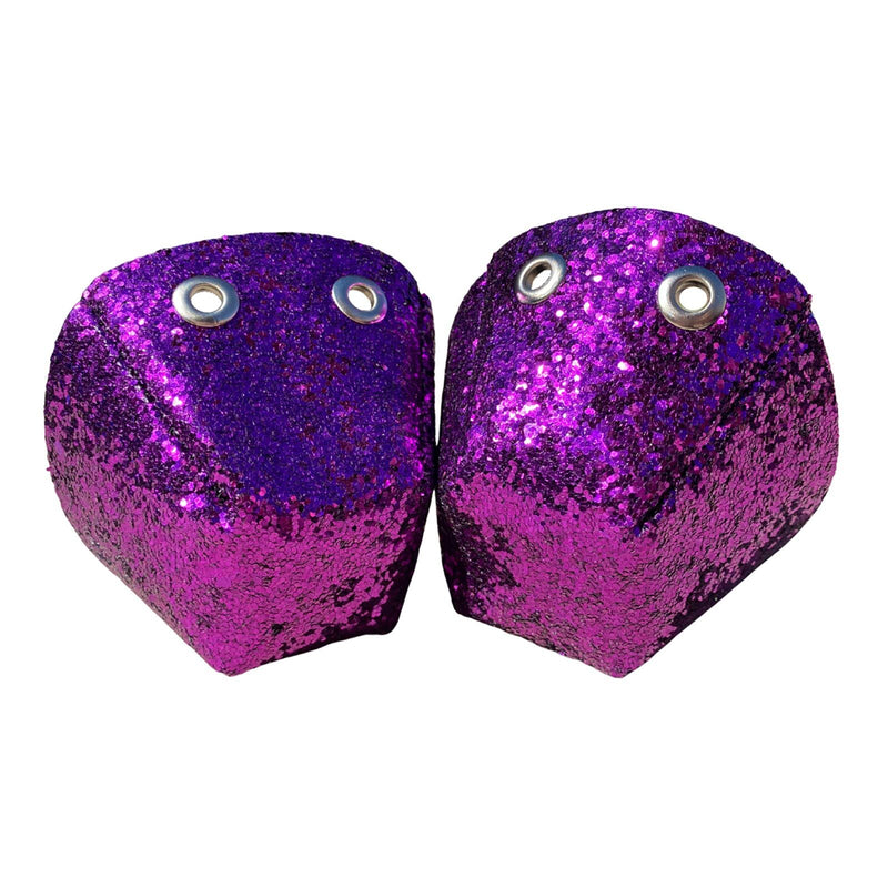 One Stop Vegan Toe Guards / Purple Chunky Glitter