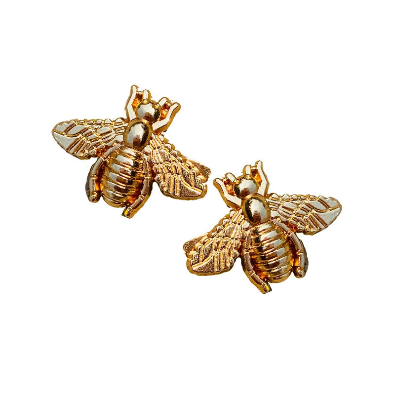One Stop Bee Skate Charm (Pair) / Gold