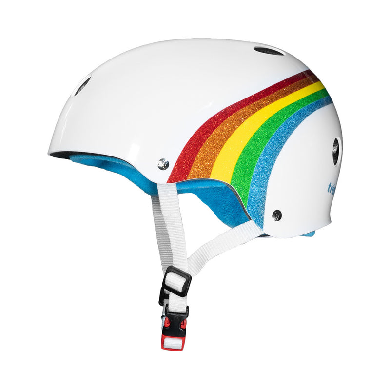 Triple 8 THE Certified Sweatsaver Helmet / Rainbow Sparkle White