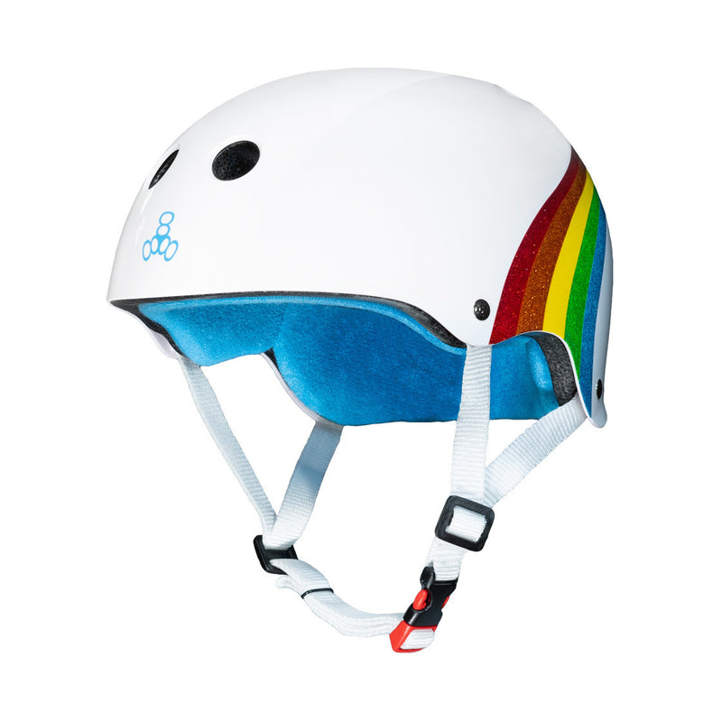 Triple 8 Sweatsaver Helmet (Certified) / Rainbow Sparkle White / XS/S