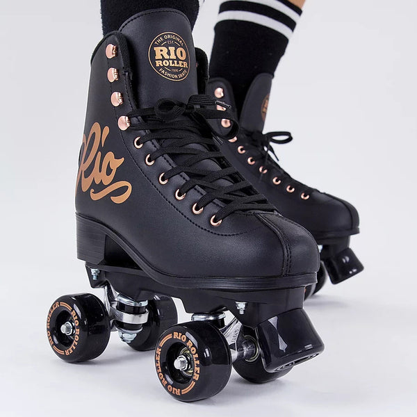 Rio Roller Script Skates / Rose Black