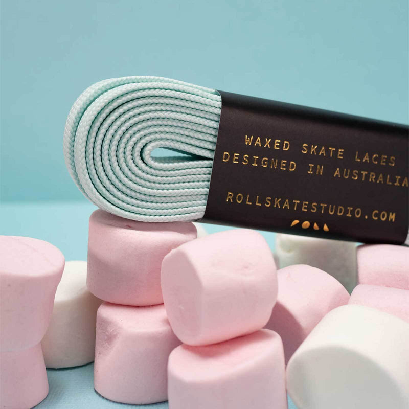 Roll Waxed Skate Laces / Pastel Blue