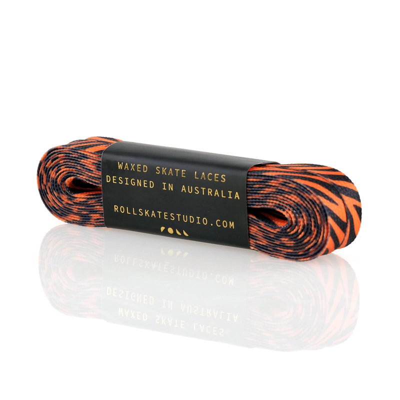 Roll Waxed Skate Laces / Tiger Print / 96in (244cm)