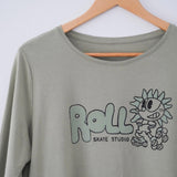 Roll Upcycled / Sunflower Long Sleeve Tee / Khaki Green / M