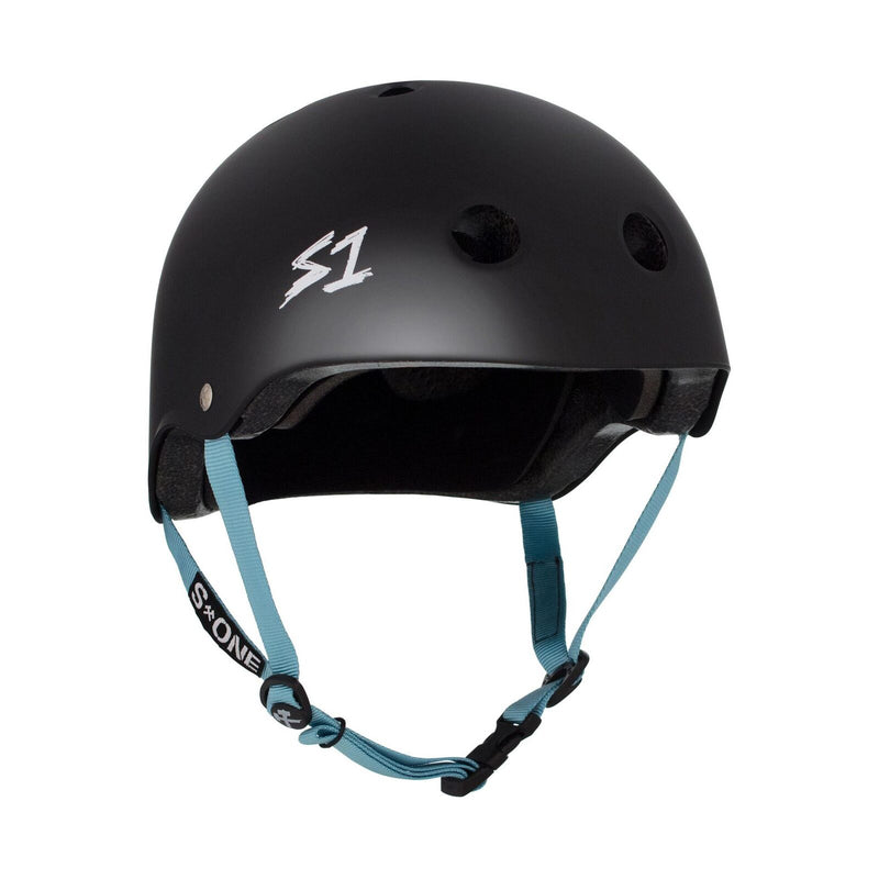 S1 Lifer Helmet (Certified) / Black Matte (Light Blue Straps) / XS