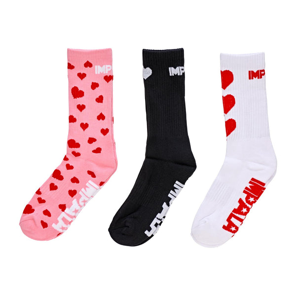 Impala Skate Socks (3 Pack) / Falling Hearts